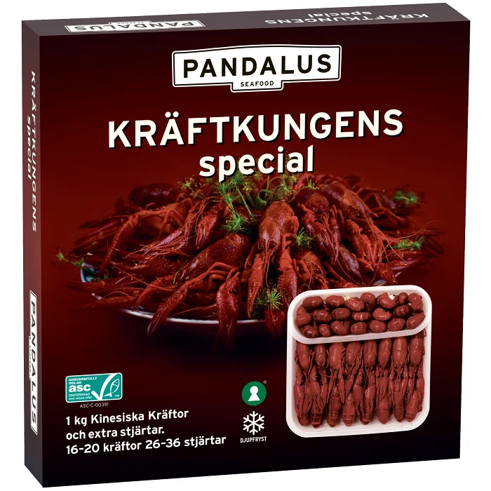 Kräftkungens special Fryst 1kg Pandalus