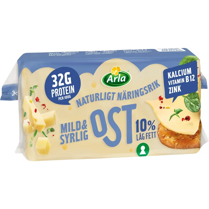 Mild & Syrlig ost ca 500g Arla