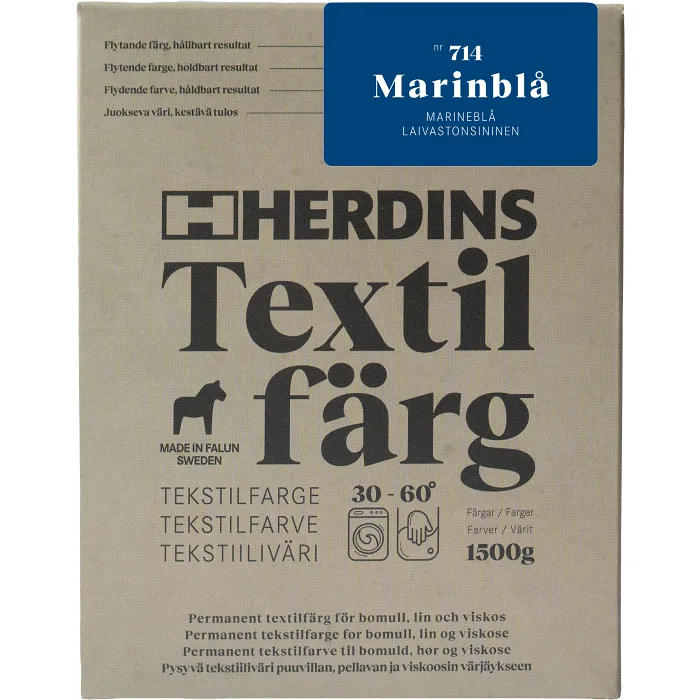 Textilfärg Natural fibre Marinblå Herdins
