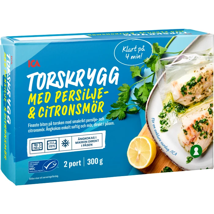Torsk persilje & citronsmör Fryst 2-p 300g ICA