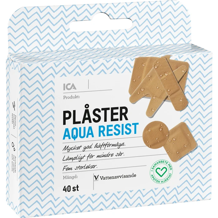 Plåster Aqua 40-p ICA Hjärtat