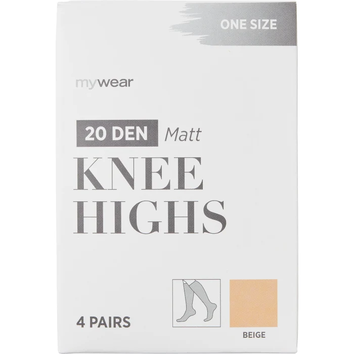 Knästrumpa 4p 20D beige onesize mywear