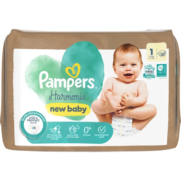 Blöjor Harmonie Strl 1 2-5kg 35-p Pampers