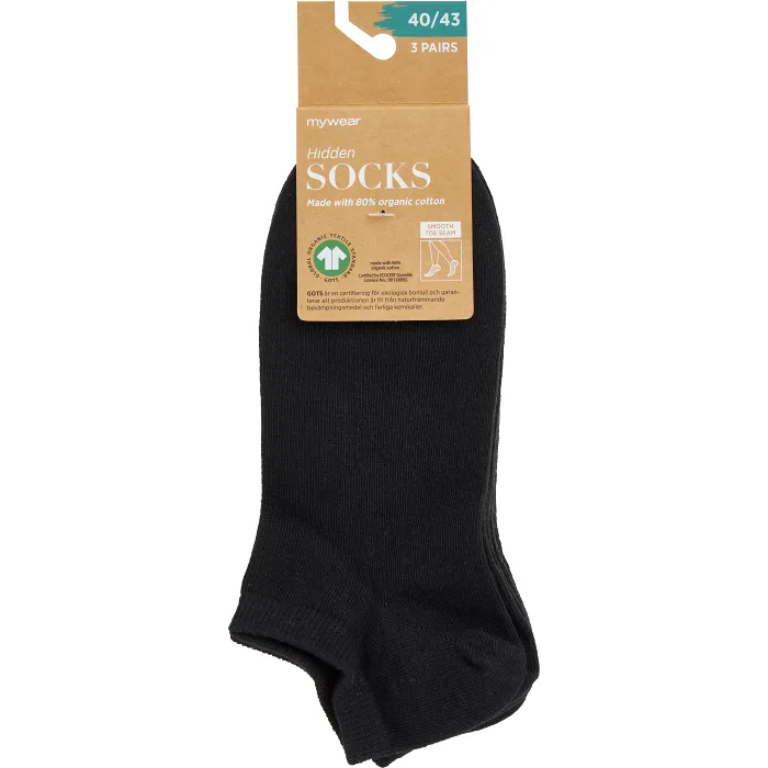Hiddensocka 3p svart 44/47 mywear