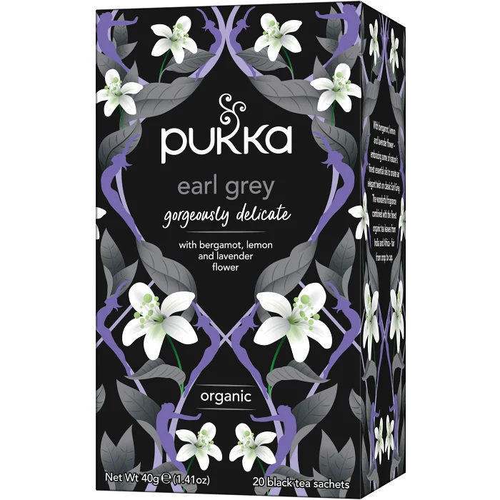 Te Svart Gorgeous earl grey Ekologisk 20-p 40g Pukka