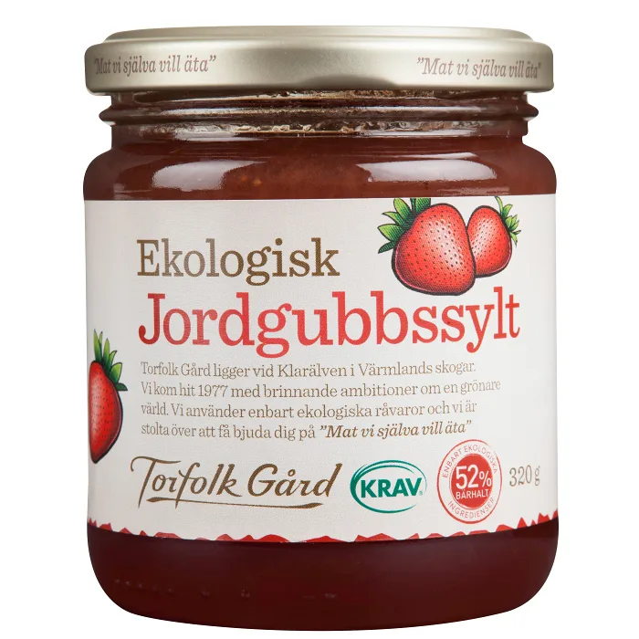 Jordgubbsylt 320g KRAV Torfolk Gård