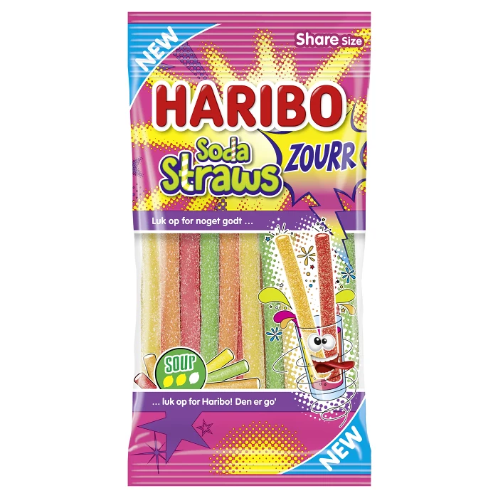 Godis Soda Straws Zourr 90g Haribo