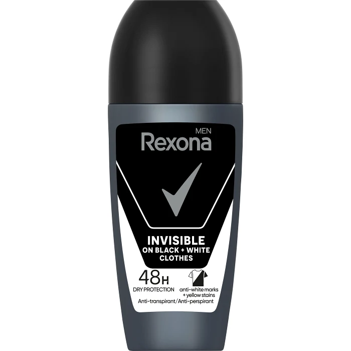 Deodorant 48h Invisible On Black & Whitei Roll-on 50ml Rexona