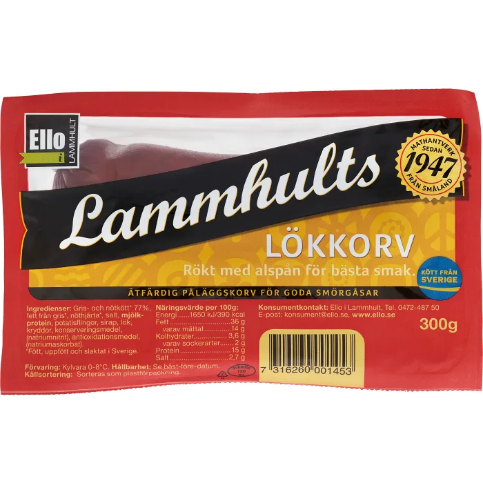 Lökkorv Lammhults 300g Ello i Lammhult