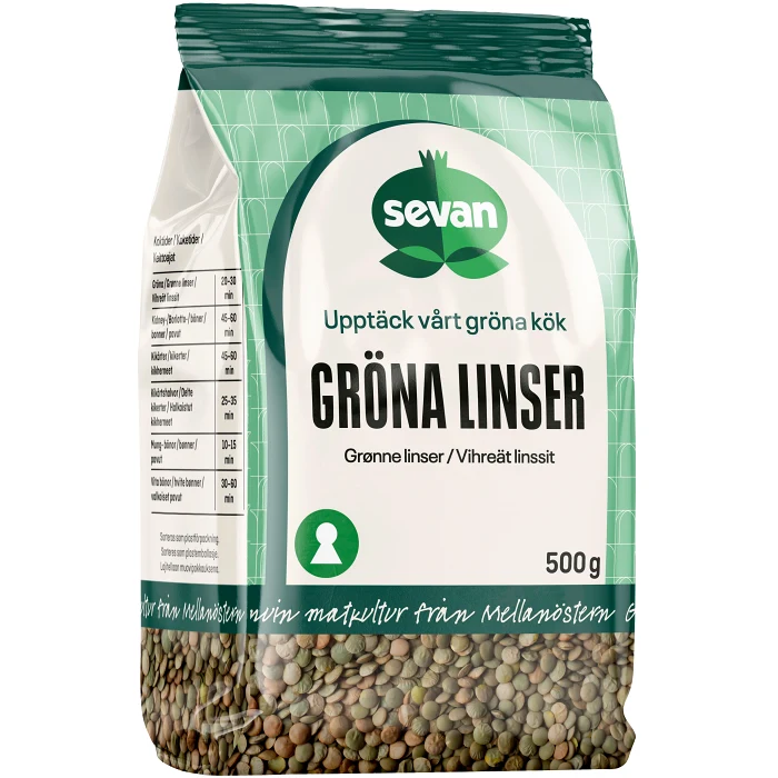 Gröna linser torkade 500g Sevan