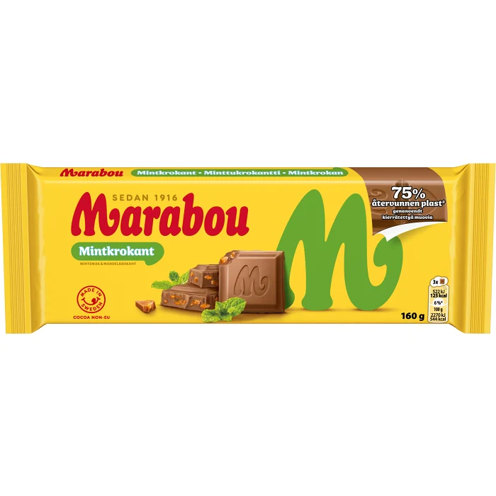 Chokladkaka Mintkrokant 160g Marabou