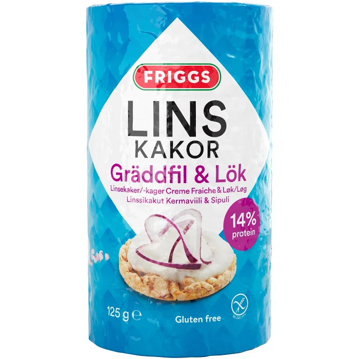 Linskakor Gräddfil & Lök Glutenfri 125g Friggs