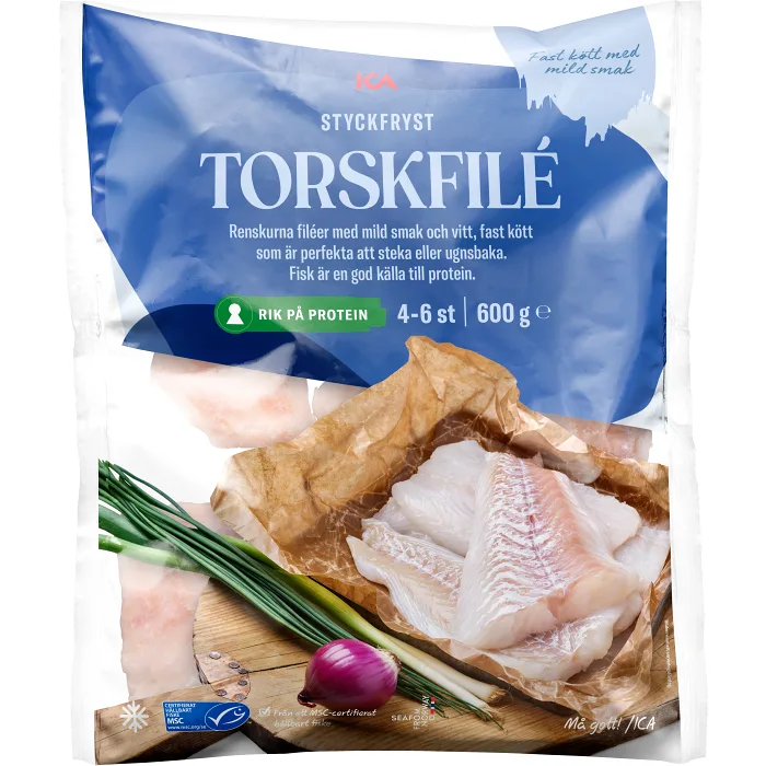 Torskfiléer Fryst 600g ICA