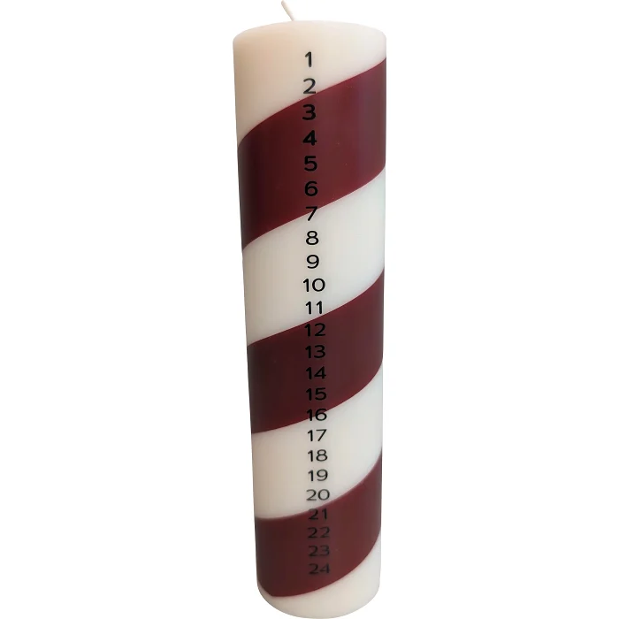 Kalenderljus swirl wine H20cm ICA