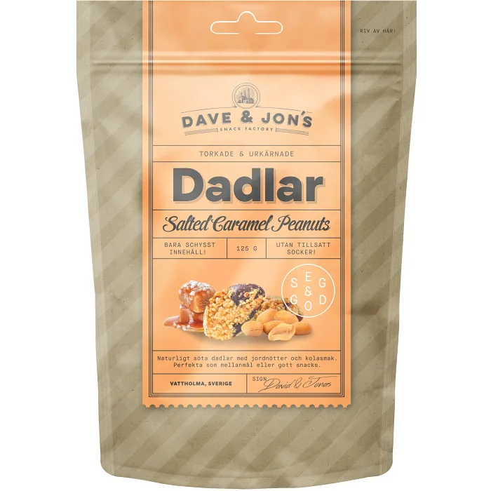 Dadlar Salted Caramel Peanuts 125g Dave & Jon's