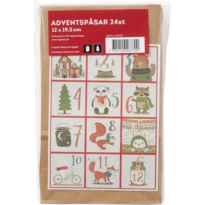 Adventspåsar 12x19,5cm