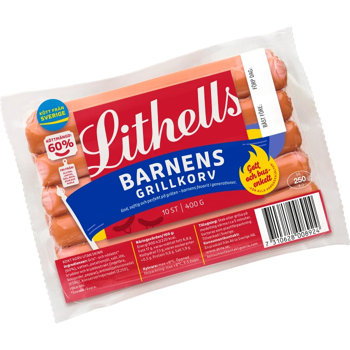 Grillkorv Barnens 400g Lithells