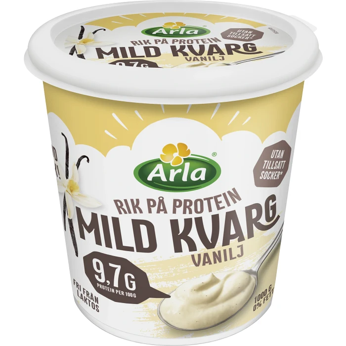 Kvarg Mild Vanilj 0,2% Laktosfri 1000g Arla®