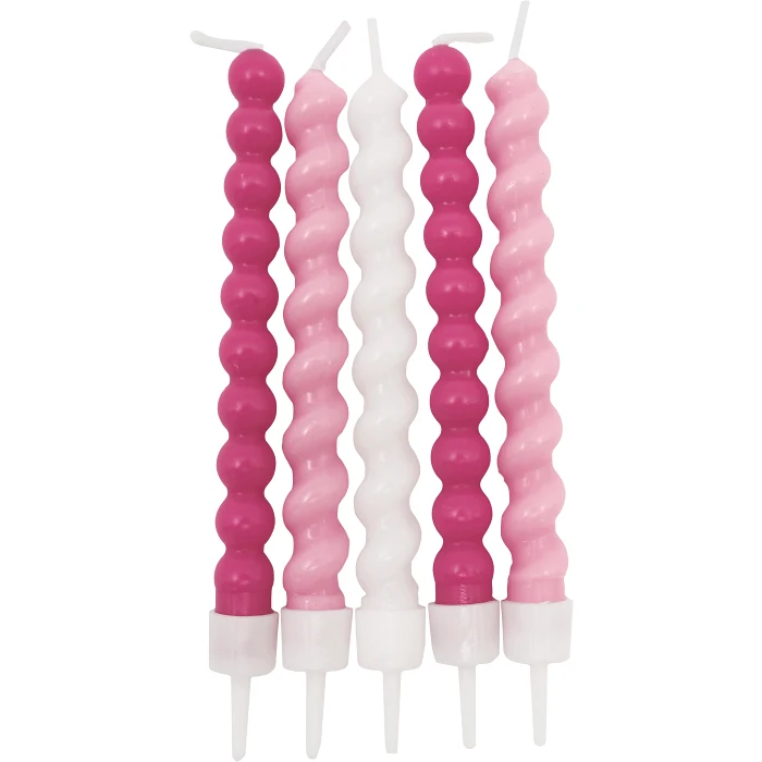 Tårtljus bubble rosa 10-p Decorata Party