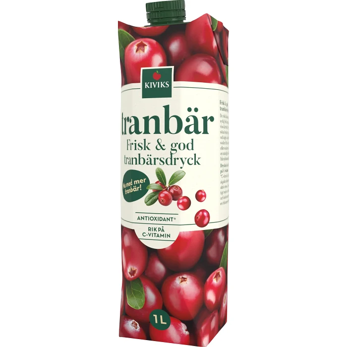 Tranbärsdryck med Äpple Drickfärdig 1l  Kiviks