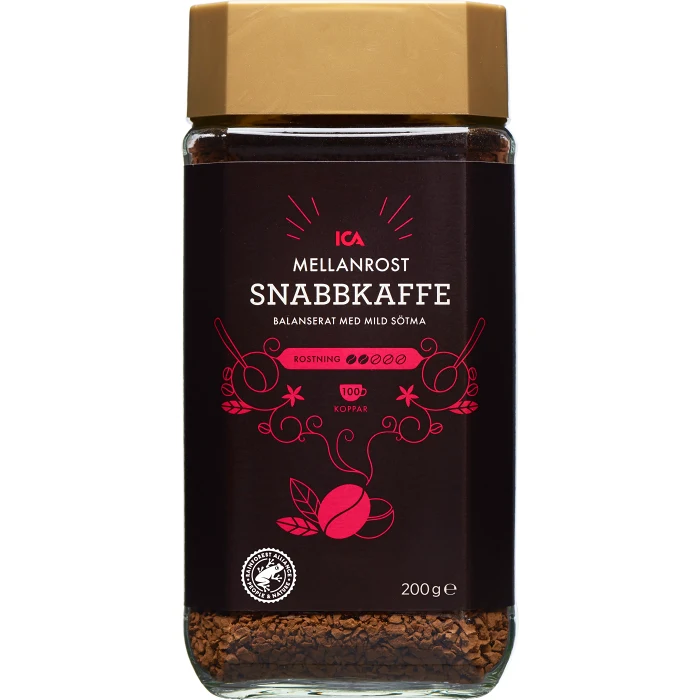 Mellanrost Snabbkaffe Glas 200g ICA