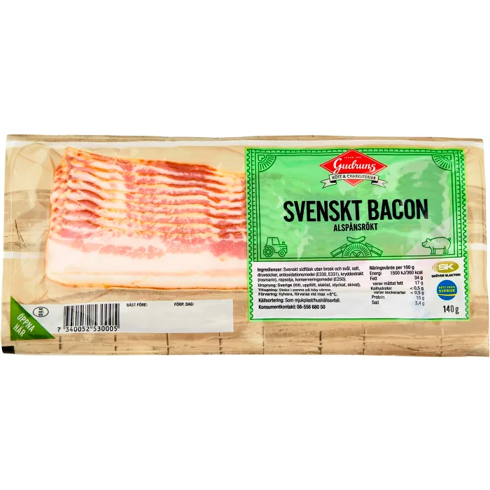 Bacon Skivad 140g Gudruns
