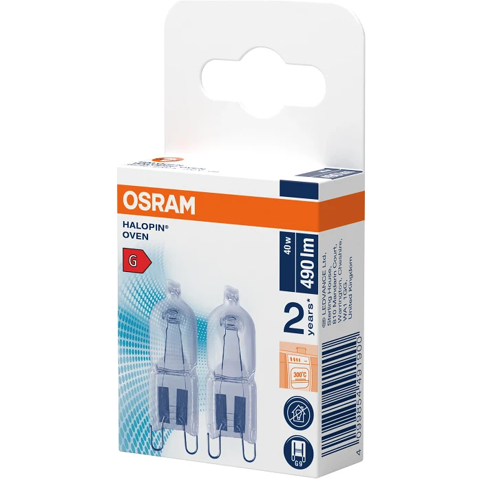 Ugnslampa 230V G9 490lm(40W) 2p Osram