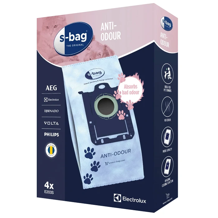 Dammsugarpåse E203S s-bag® Anti-Odour 4p Electrolux