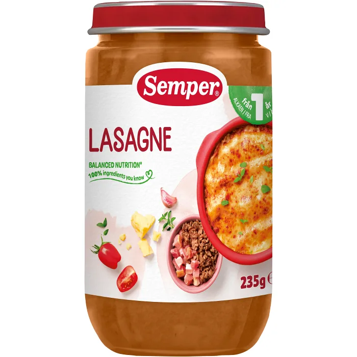 Barnmat Lasagne 1år 235g Semper