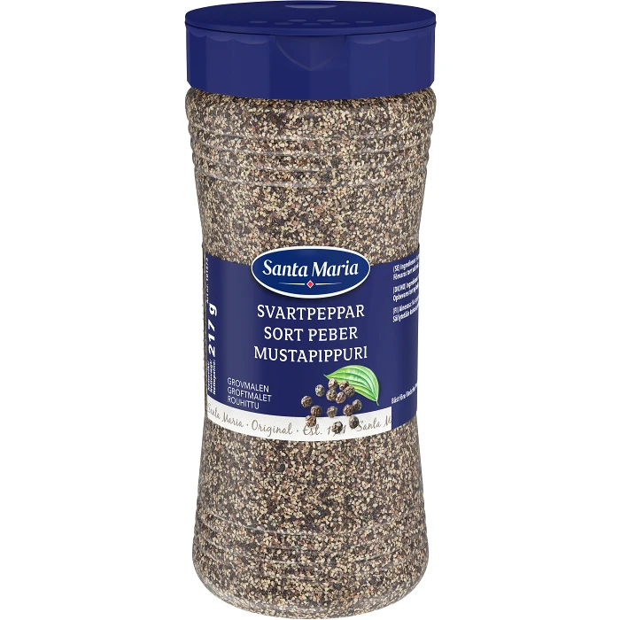 Svartpeppar Grovmalen 217g Santa Maria