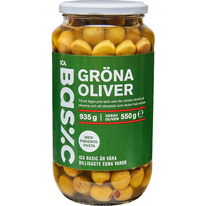 Oliver Gröna med Pimento 935g ICA Basic