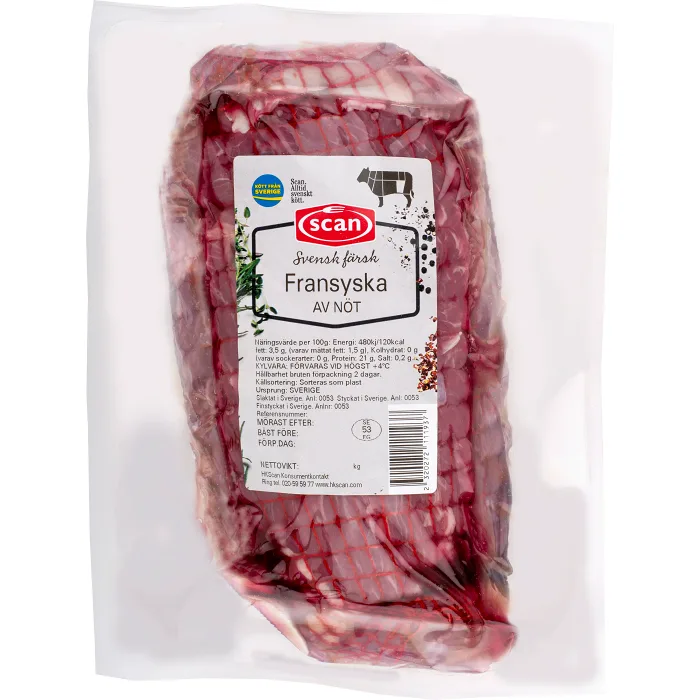 Nötstek Färsk av Fransyska ca 1,1kg Scan