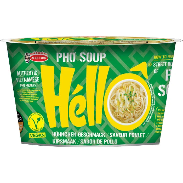 Hello Nudelsoppa Pho med kycklingsmak 70g Acecook