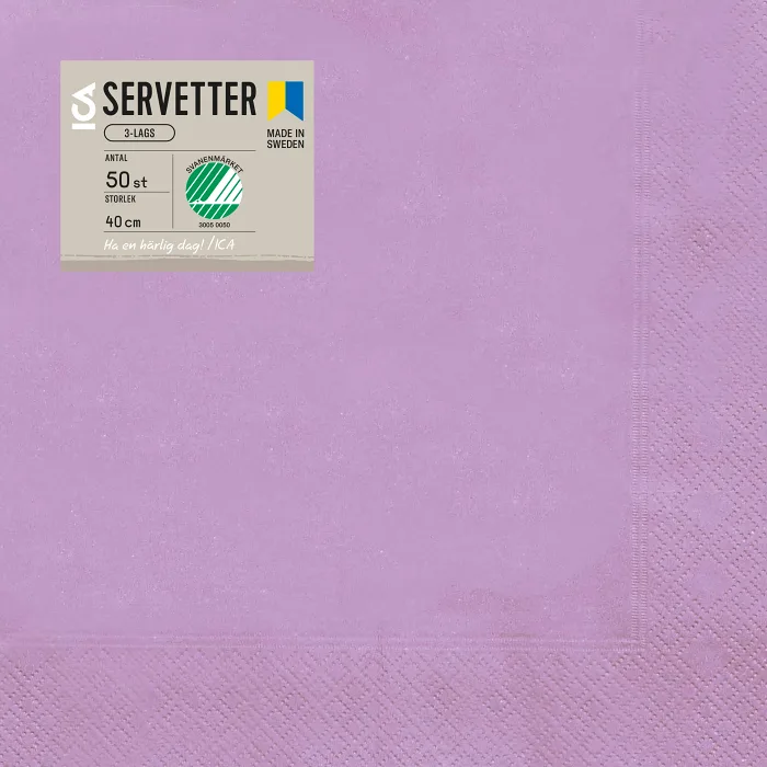 Servett lila 40cm 50p