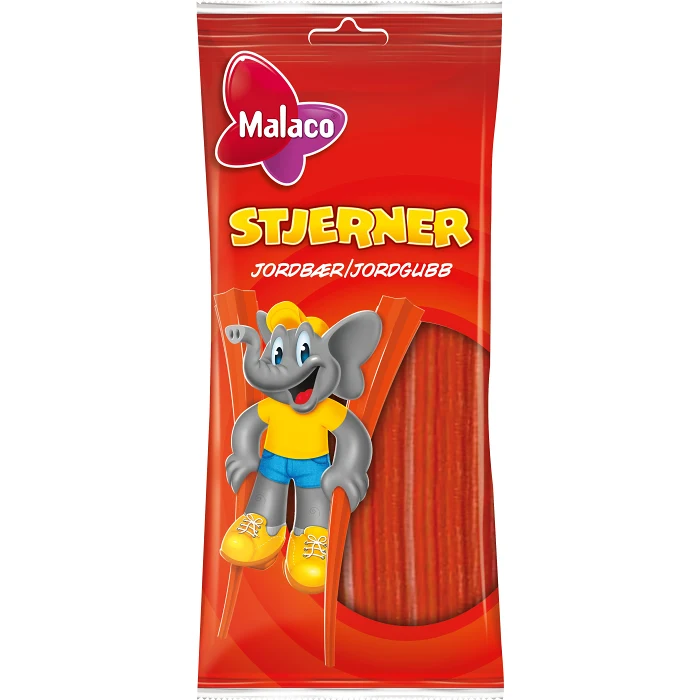 Stjärnor jordgubb 92g Malaco