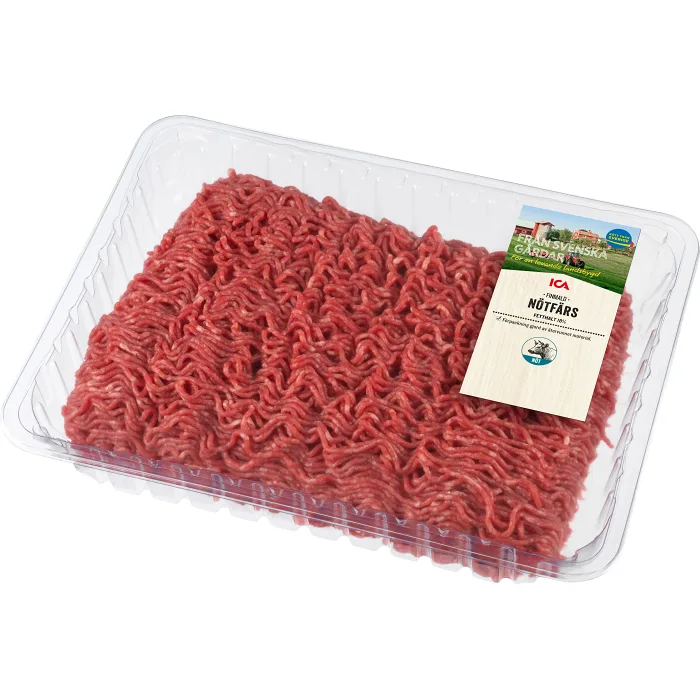 Nötfärs Färsk Finmald 12% ca 1,6kg ICA
