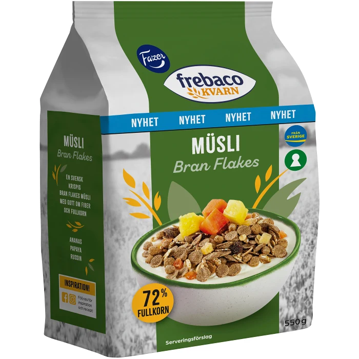 Bran flakes Müsli 550g Frebaco Kvarn