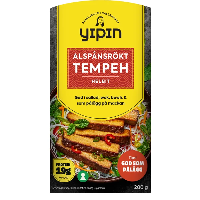Tempeh Hel Alspånsrökt 200g Yipin
