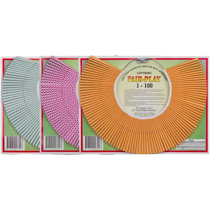 Lottring Fair-play Blandade färger 1-100 Sandö