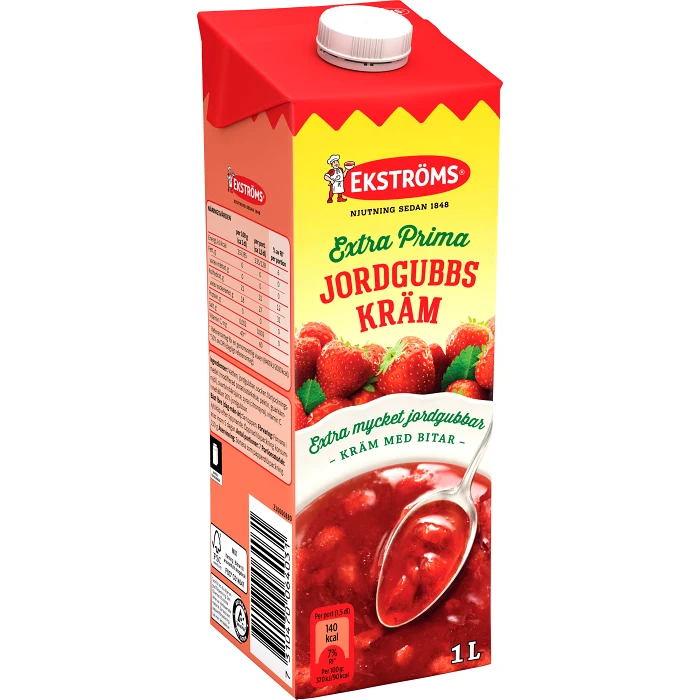 Jordgubbskräm Extra prima 1l Ekströms