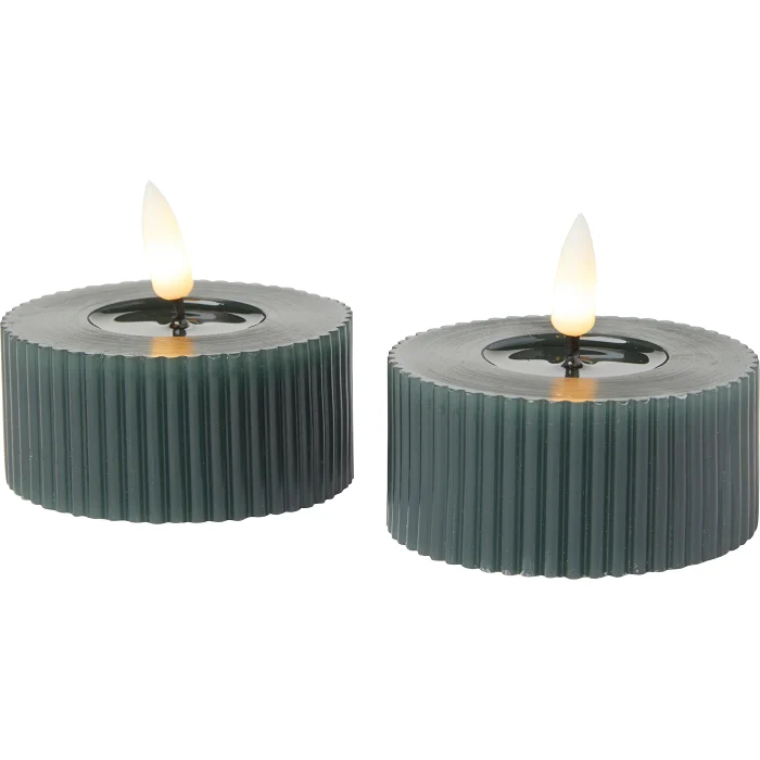 LED Värmeljus rille 2p grön ICA