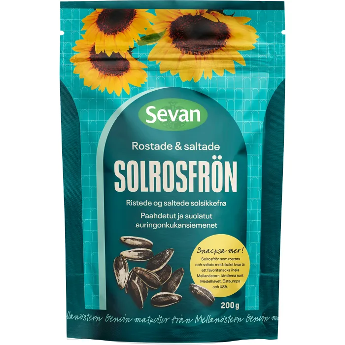 Solrosfrön rostade saltade 200g Sevan