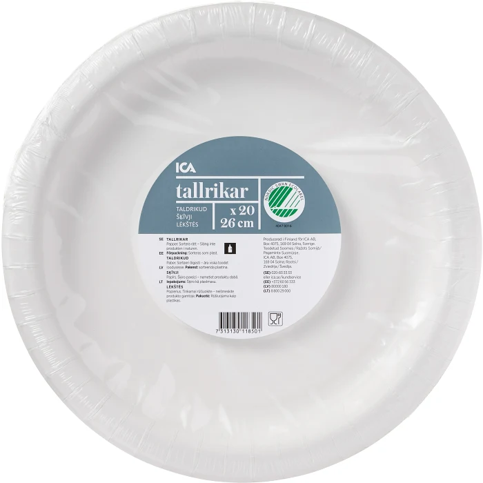 Tallrik BBQ Vit 26cm 20-p ICA