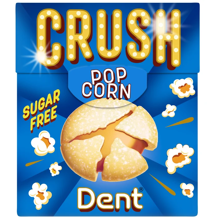 Pastillask Crush Popcorn Sockerfri 25g Dent
