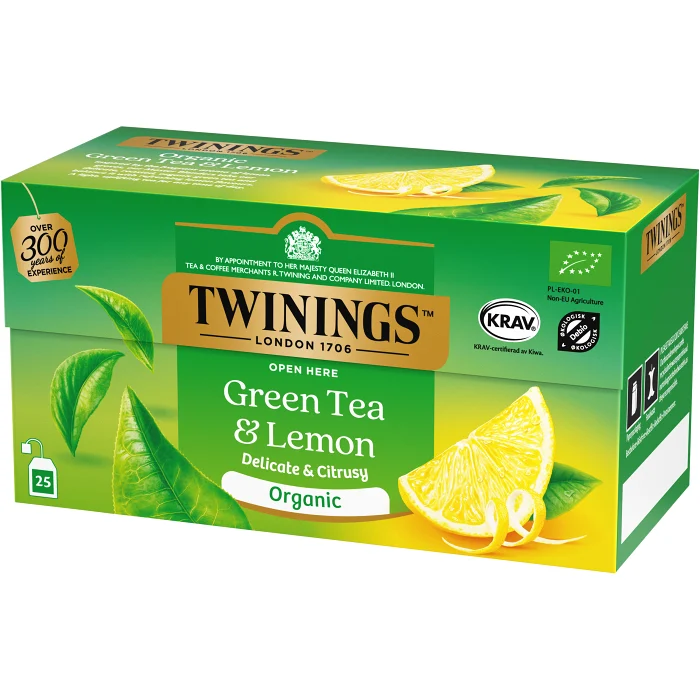 Grönt te Citron Ekologisk 25-p Twinings