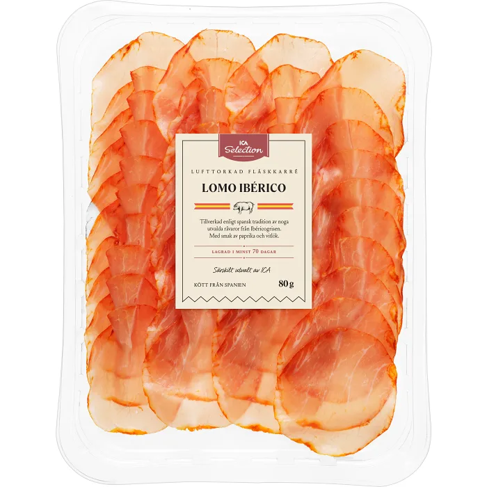 Lufttorkad skinka Lomo Iberico 80g ICA Selection