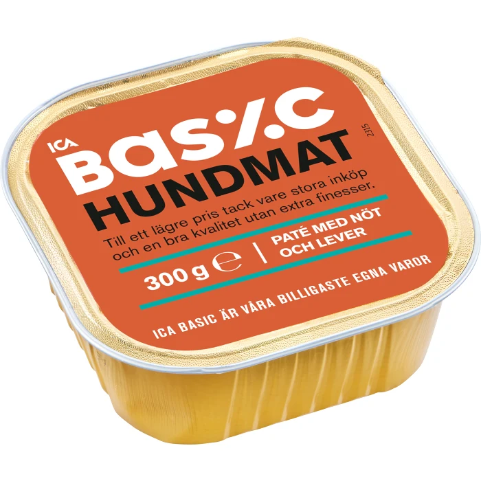 Hundmat Paté med Oxkött & lever 300g ICA Basic