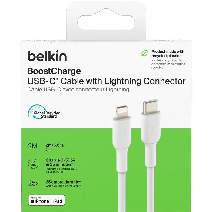 USB-C till Lightning 2m vit
