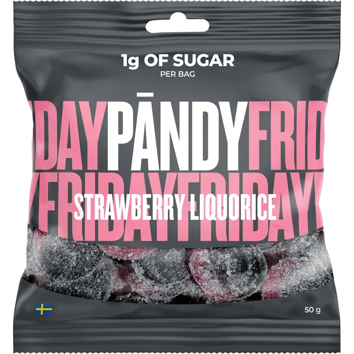 Godis Strawberry Liquorice 50g Pändy
