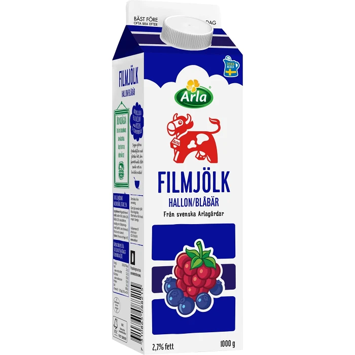 Filmjölk Hallon Blåbär 2,7% 1000g Arla Ko